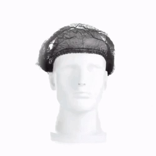 Clean Tek Professional Black Disposable Bouffant Cap Hair Net - 21" - 1000 count box