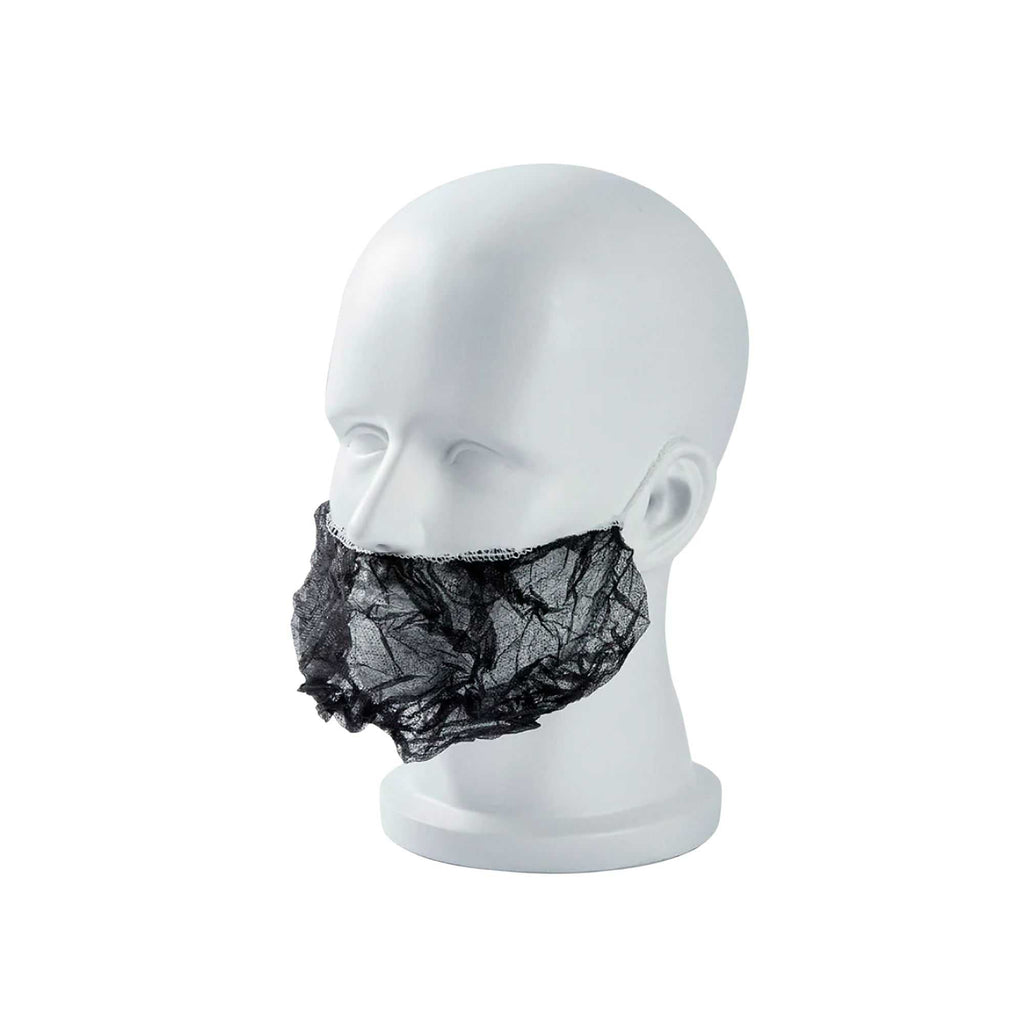 Clean Tek Professional Black Disposable Beard Cover - 19" - 1000 count box