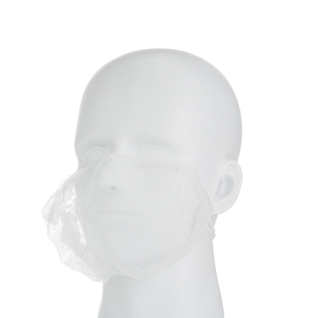 Clean Tek Professional White Disposable Beard Cover - 19" - 100 count box