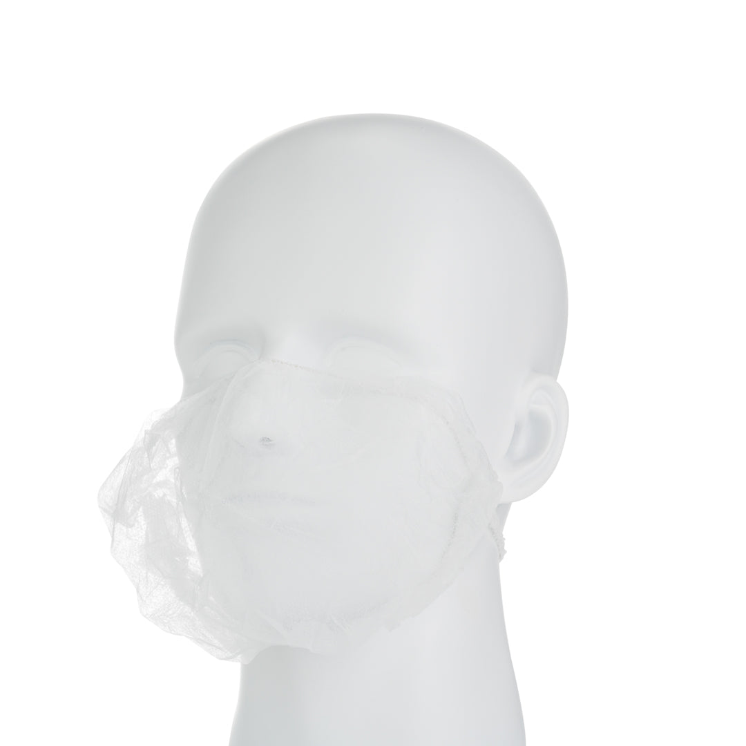 Clean Tek Professional White Disposable Beard Cover - 19" - 100 count box