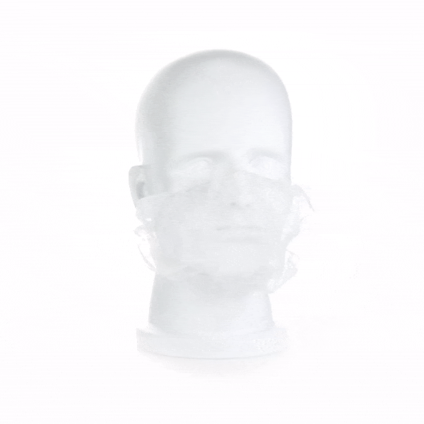 Clean Tek Professional White Disposable Beard Cover - 19" - 1000 count box
