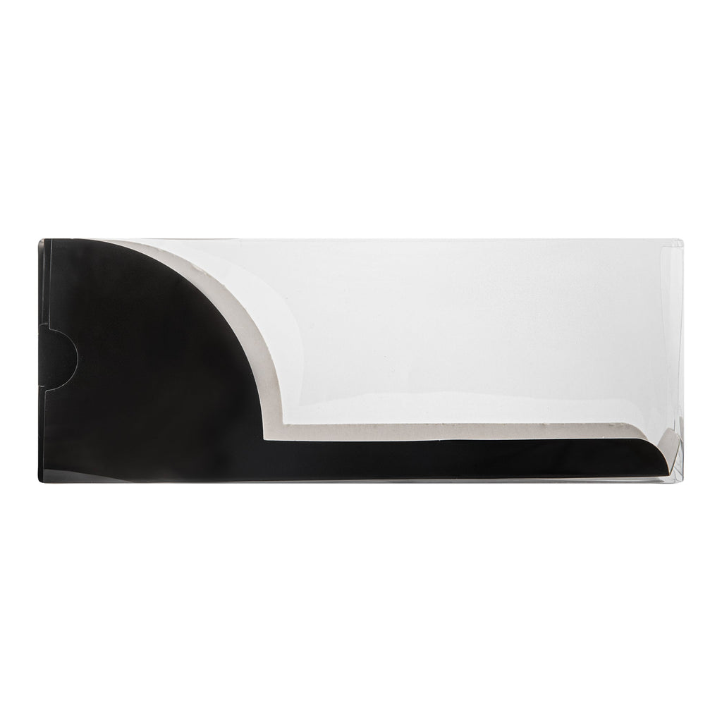 Sweet Vision Rectangle Clear Plastic Eclair Box - Black Paper Sleeve, Tree Accent - 7" x 2 1/2" x 2 1/2" - 100 count box