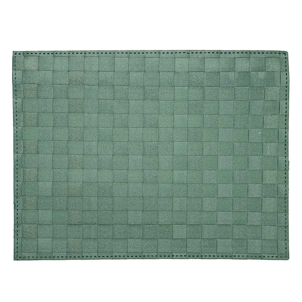 Macroweave Rectangle Green Woven Placemat - 16" x 12" - 6 count box