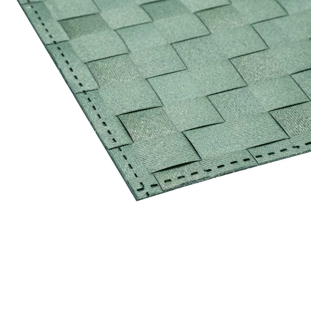 Macroweave Rectangle Green Woven Placemat - 16" x 12" - 6 count box