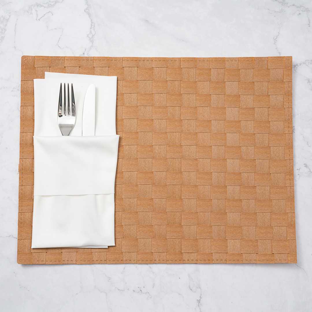 Macroweave Rectangle Gold Woven Placemat - 16" x 12" - 6 count box