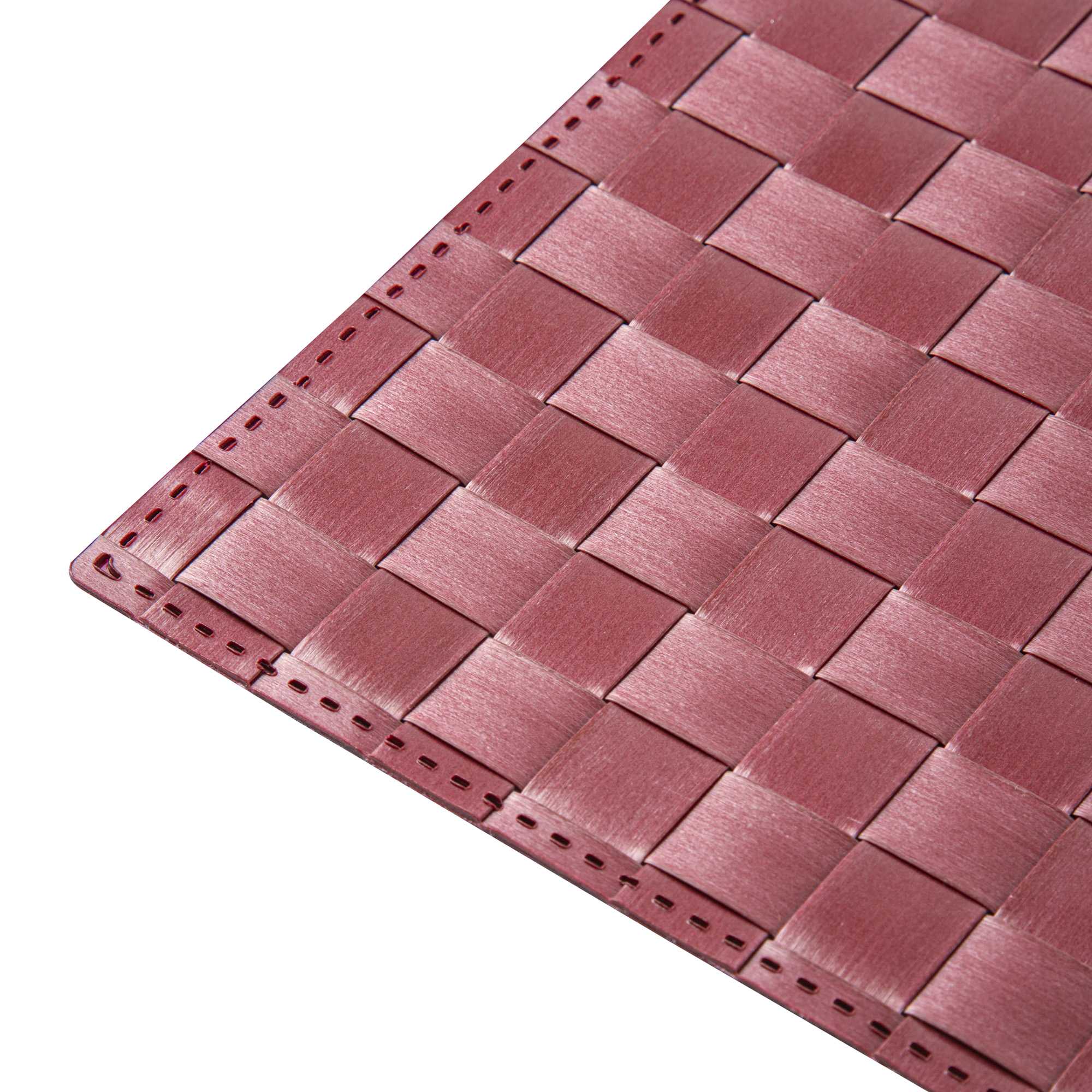 Macroweave Rectangle Red Woven Placemat - 16" x 12" - 6 count box