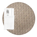 Macroweave Round Light Brown Placemat - 15" x 15" - 6 count box