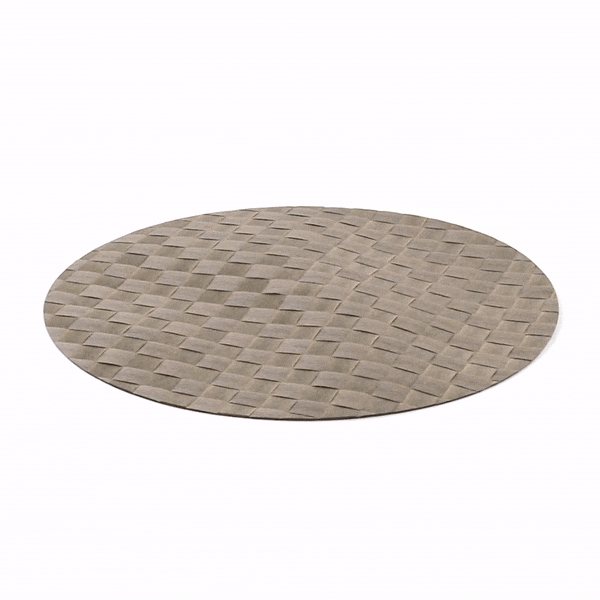 Macroweave Round Light Brown Placemat - 15" x 15" - 6 count box