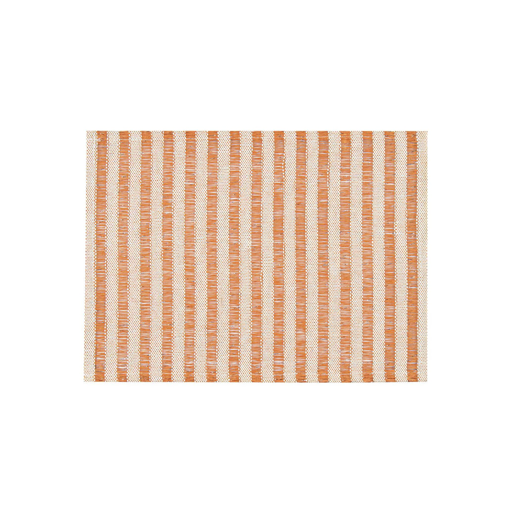 Carmel Mesh Orange Striped Placemat - 16" x 12" - 6 count box