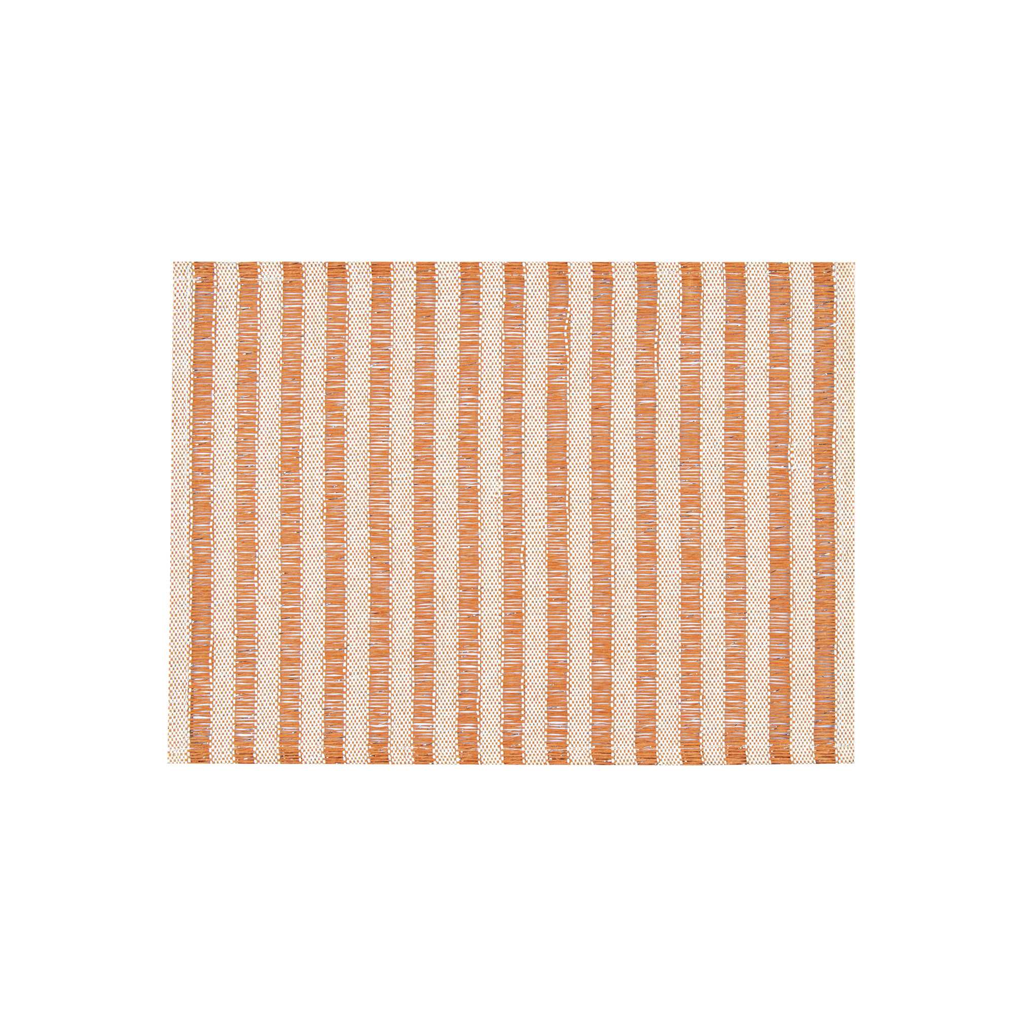 Carmel Mesh Orange Striped Placemat - 16" x 12" - 6 count box