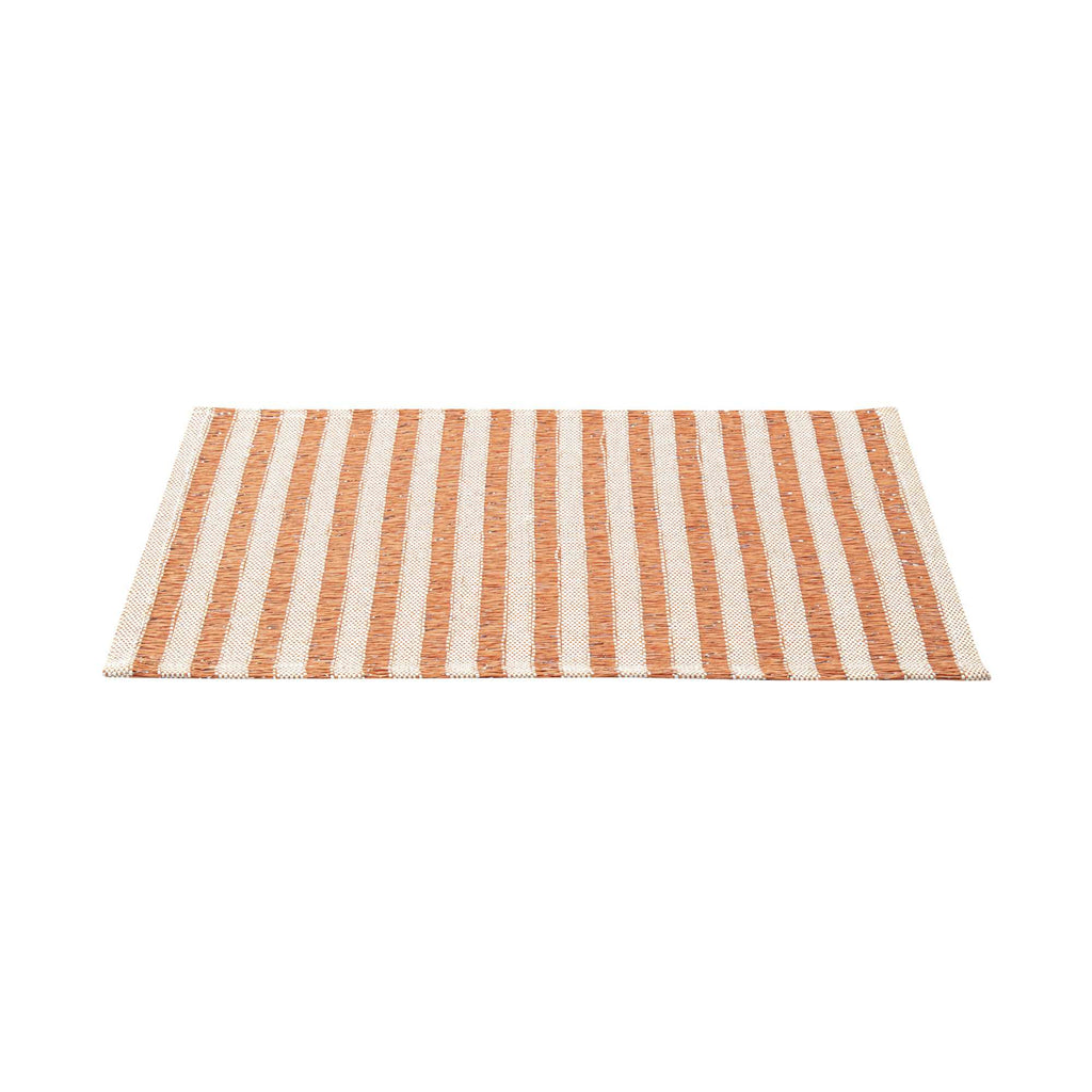 Carmel Mesh Orange Striped Placemat - 16" x 12" - 6 count box