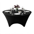 Table Tek Round Black Spandex Table Cover - Contour Cut - 72" - 1 count box