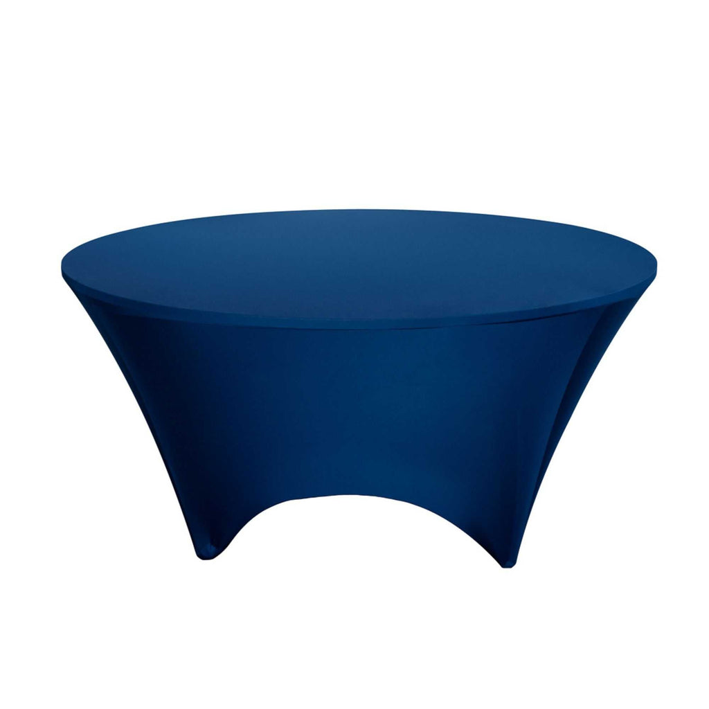 Table Tek Round Blue Spandex Table Cover - Contour Cut - 72" - 10 count box