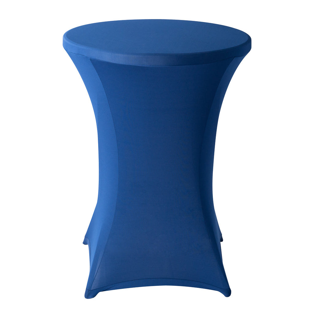Table Tek Round Blue Spandex Table Cover - Bar Height - 32" - 10 count box