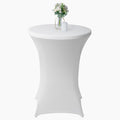 Table Tek Round White Spandex Table Cover - Bar Height - 32" - 1 count box