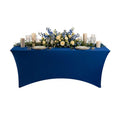 Table Tek Rectangle Blue Spandex Table Cover - Contour Cut - 72" x 30" - 1 count box