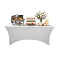 Table Tek Rectangle White Spandex Table Cover - Contour Cut - 72" x 30" - 10 count box