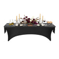 Table Tek Rectangle Black Spandex Table Cover - Contour Cut - 96" x 30" - 10 count box