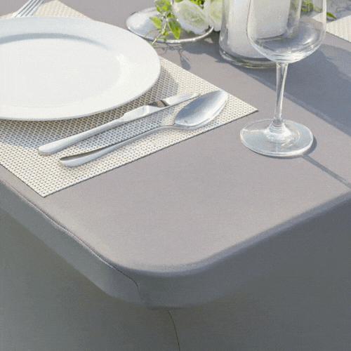 Table Tek Rectangle Charcoal Gray Spandex Table Cover - Contour Cut - 96" x 30" - 10 count box