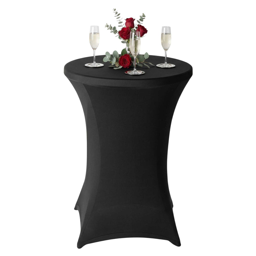 Table Tek Round Black Spandex Table Cover - Bar Height - 36" - 1 count box