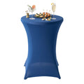 Table Tek Round Blue Spandex Table Cover - Bar Height - 36" - 10 count box
