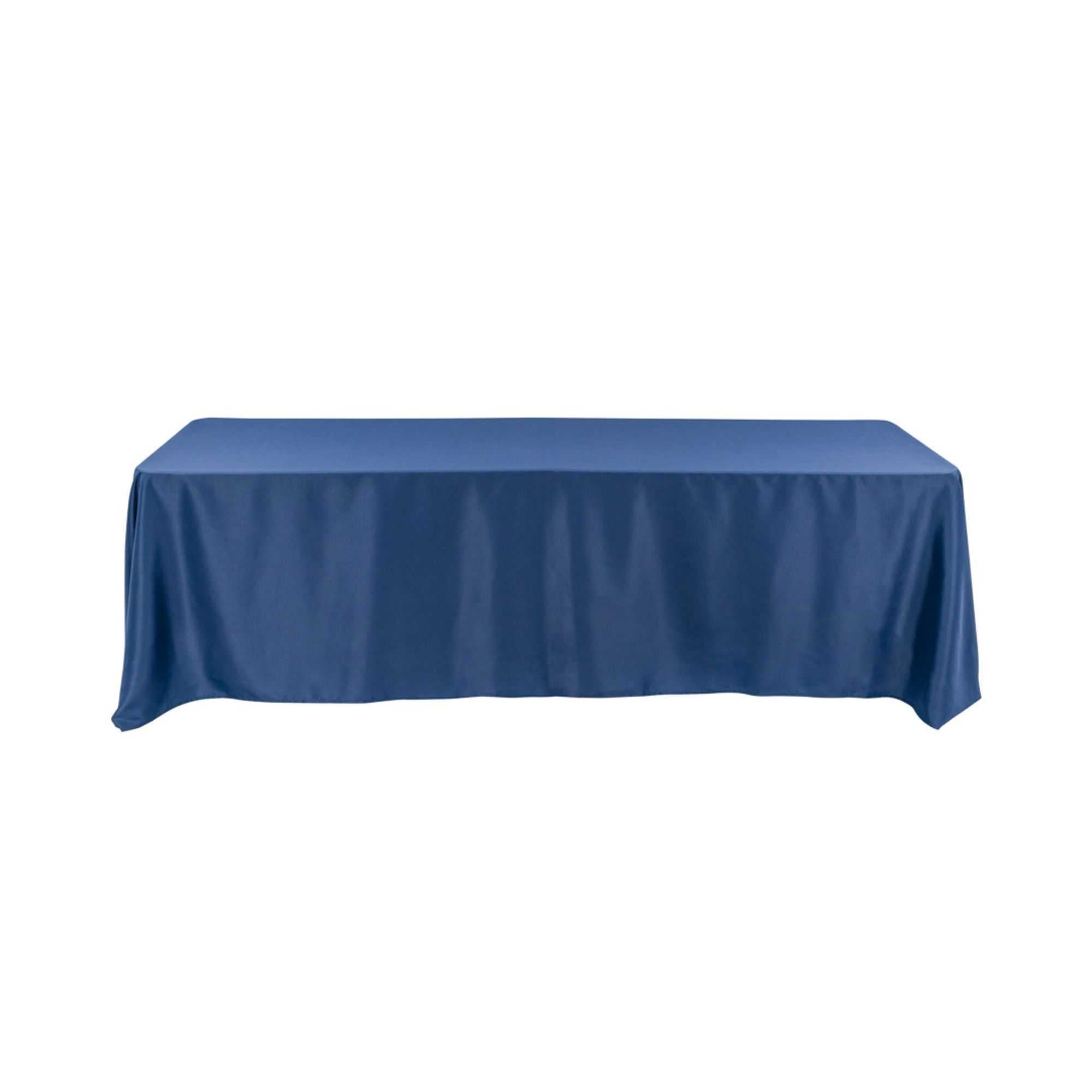 Table Tek Rectangle Blue Polyester Cloth Table Cover - Hemmed - 90" x 132" - 10 count box