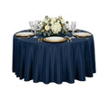 Table Tek Round Blue Polyester Cloth Table Cover - Hemmed - 120" - 1 count box