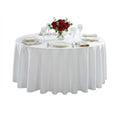 Table Tek Round White Polyester Cloth Table Cover - Hemmed - 120" - 10 count box