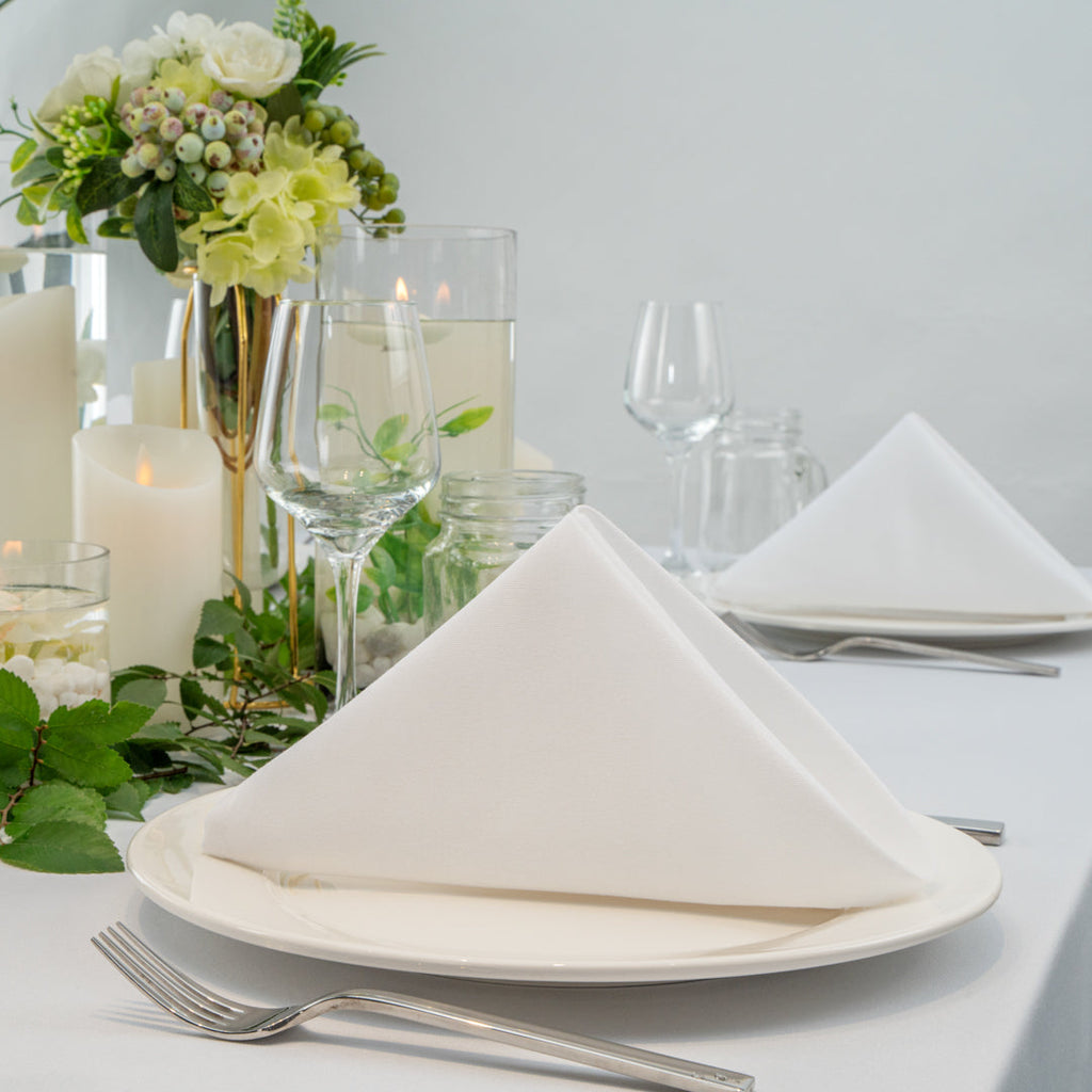 Luxenap White 100% Polyester Cloth Napkin - 20" x 20" - 10 count box