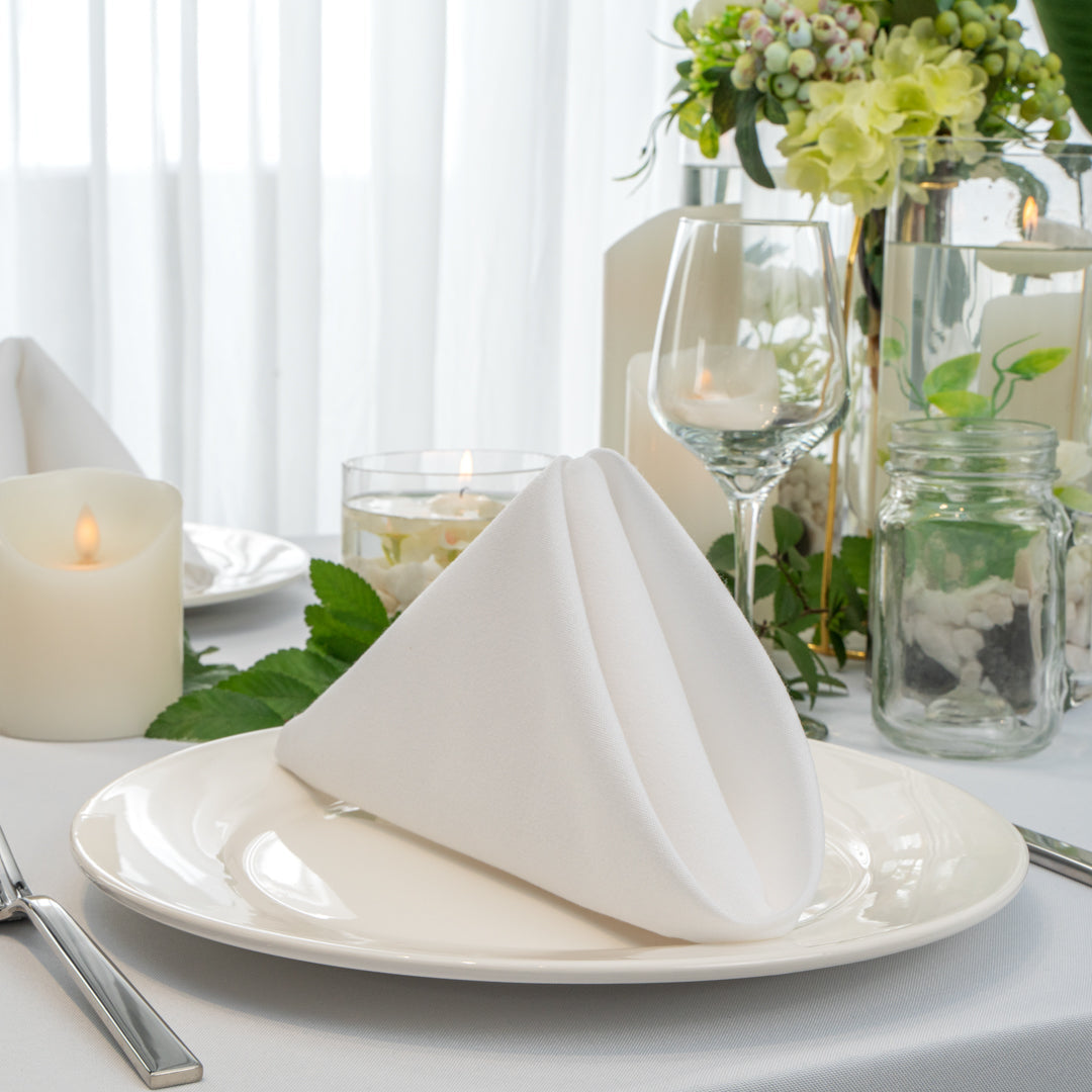 Luxenap White 100% Polyester Cloth Napkin - 20" x 20" - 10 count box
