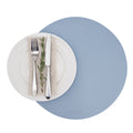 Chef 101 Round Light Blue Vinyl Placemat - Embossed - 15" x 15" - 6 count box