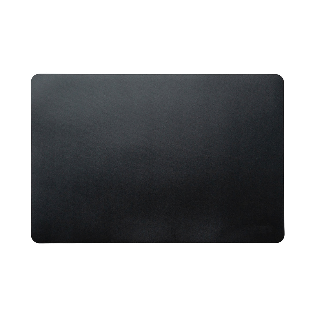 Chef 101 Rectangle Black Vinyl Placemat - Embossed - 17 3/4" x 12" - 6 count box