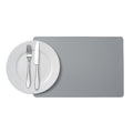 Chef 101 Rectangle Gray Vinyl Placemat - Embossed - 17 3/4" x 12" - 6 count box