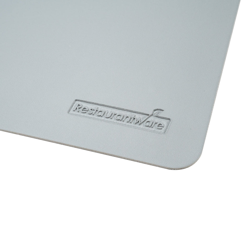 Chef 101 Rectangle Gray Vinyl Placemat - Embossed - 17 3/4" x 12" - 6 count box
