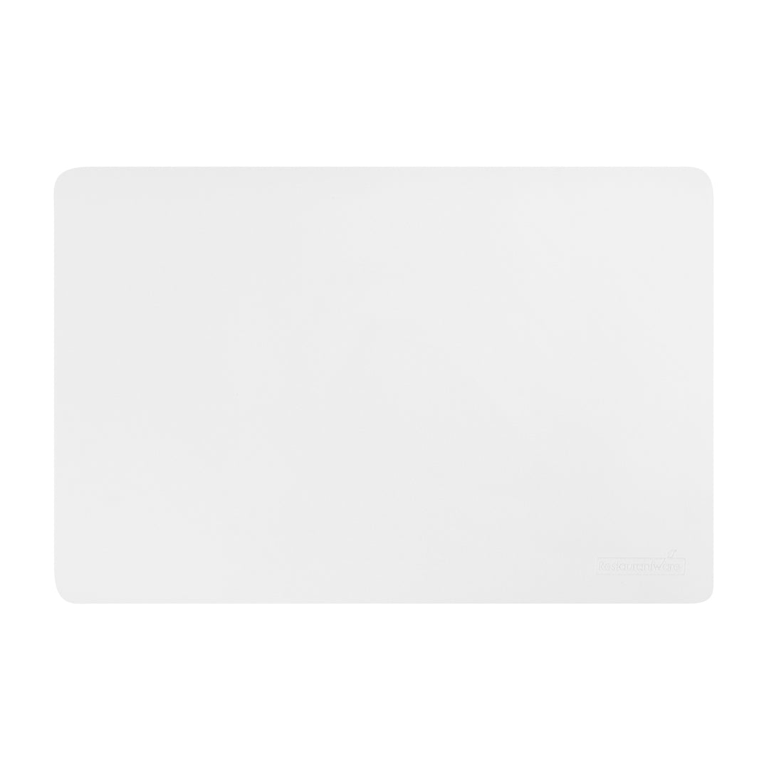 Chef 101 Rectangle White Vinyl Placemat - Embossed - 17 3/4" x 12" - 6 count box