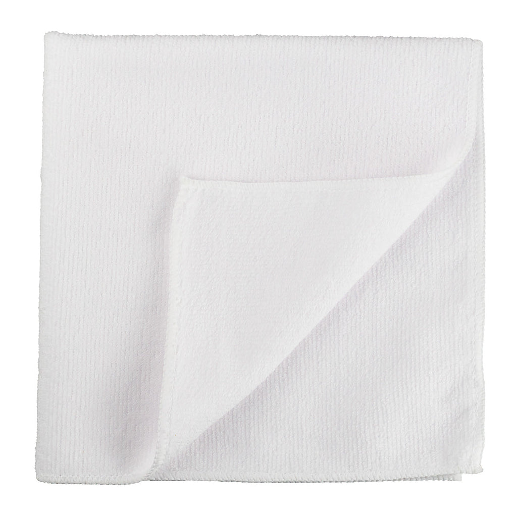 Clean Tek Professional White Microfiber Cleaning Cloth - 16" x 16" - 100 count box