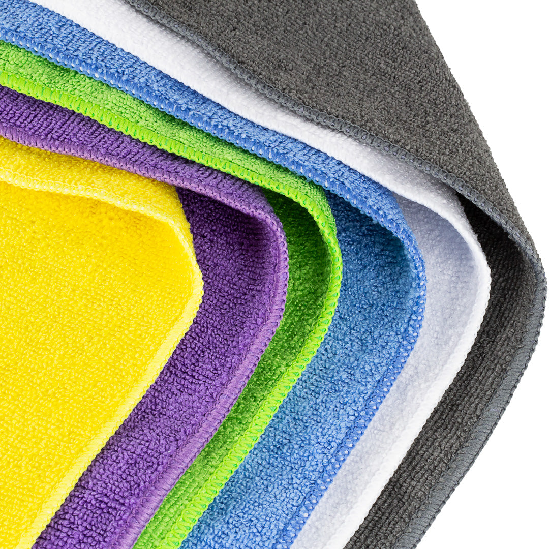 Clean Tek Professional Microfiber Cleaning Cloth - 6 Colors - 16" x 16" - 60 count box