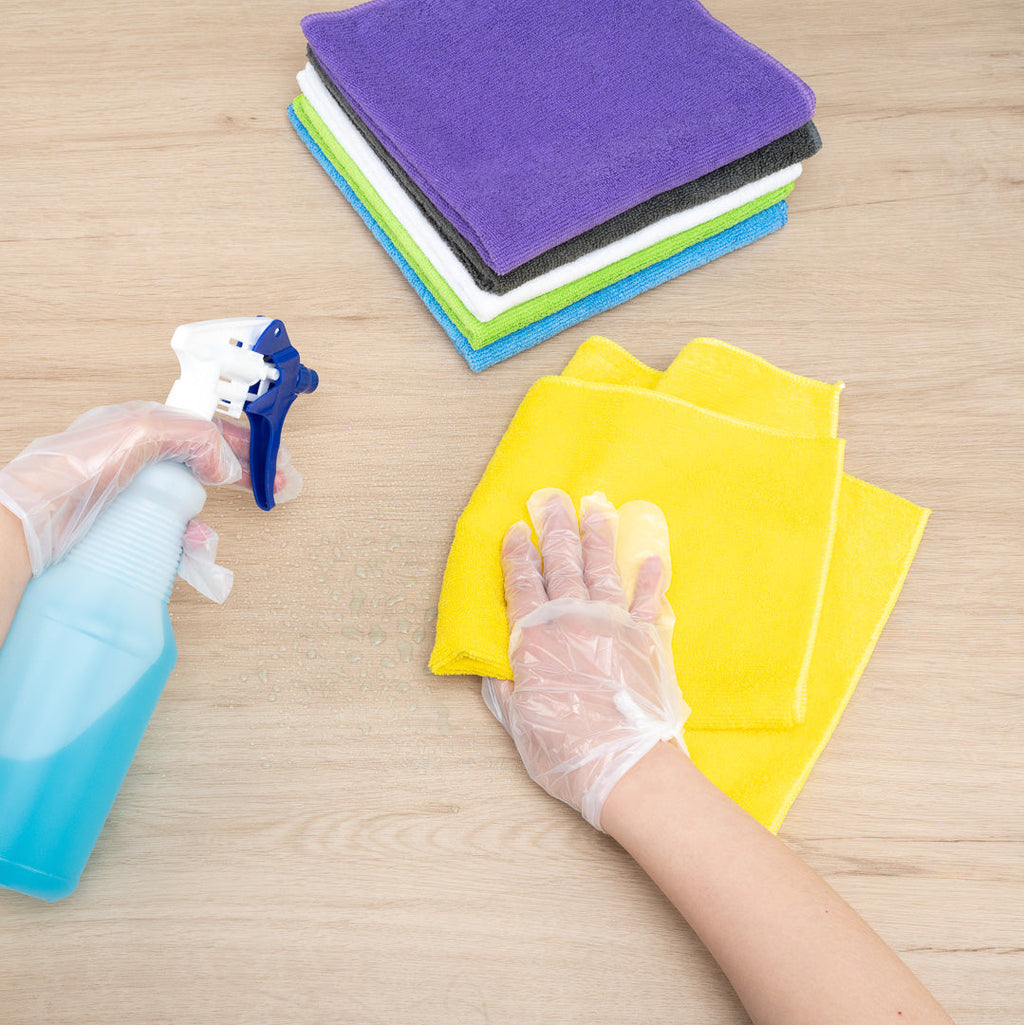 Clean Tek Professional Microfiber Cleaning Cloth - 6 Colors - 16" x 16" - 60 count box