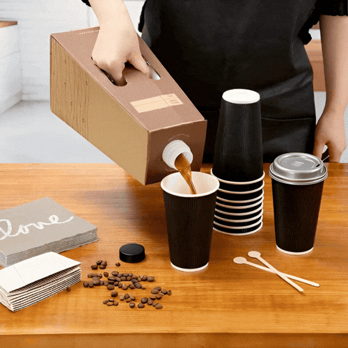 Cater Tek 96 oz Kraft Paper Beverage Take Out Container - 12 Cups - 10 count box