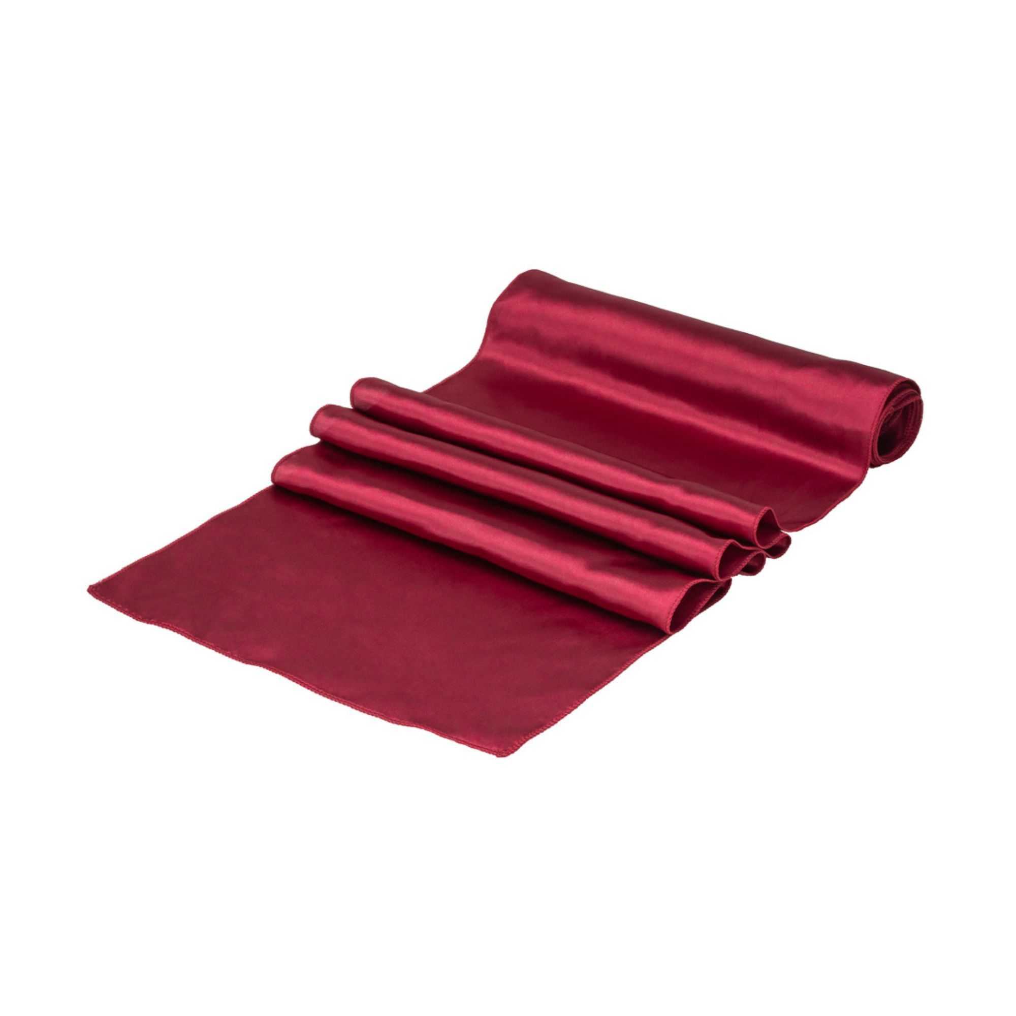 Table Tek Dark Burgundy Satin Table Runner - 12" x 108" - 10 count box