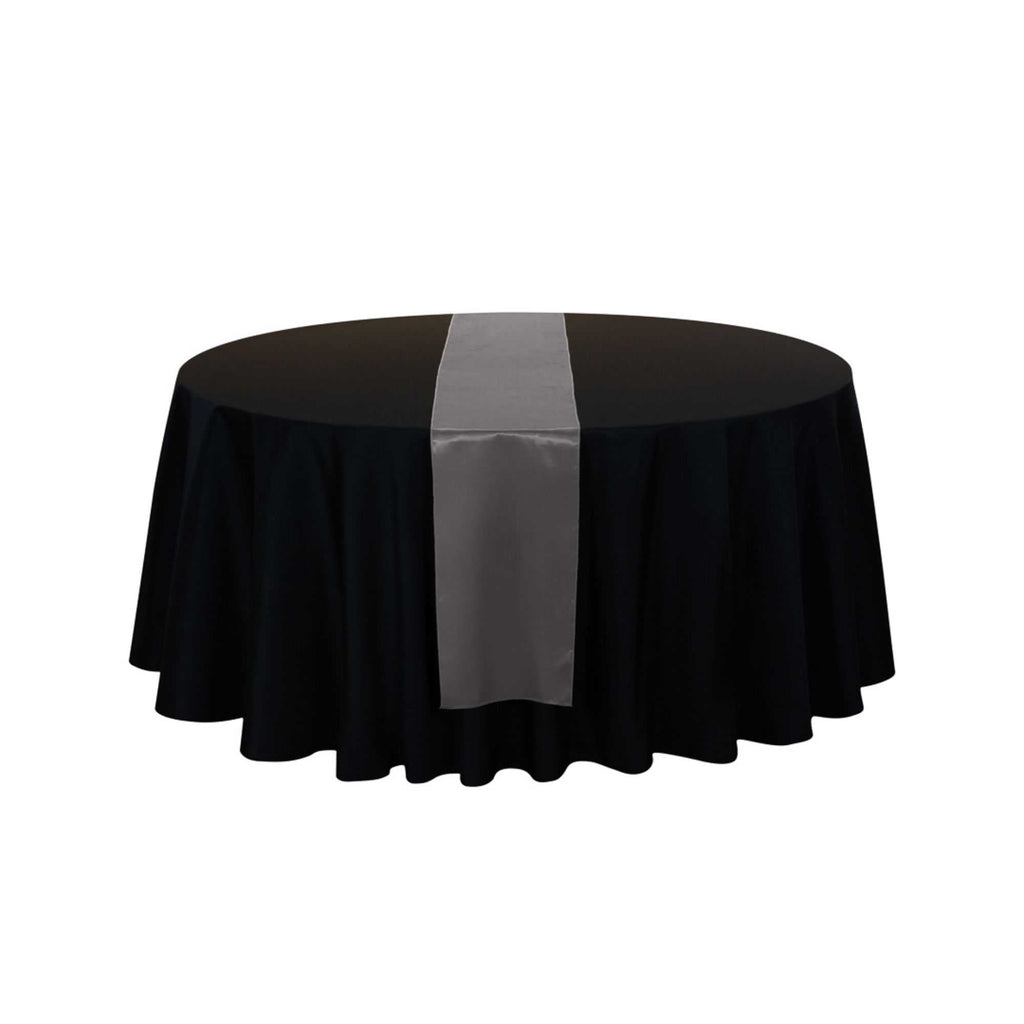 Table Tek Dark Gray Satin Table Runner - 12" x 108" - 10 count box
