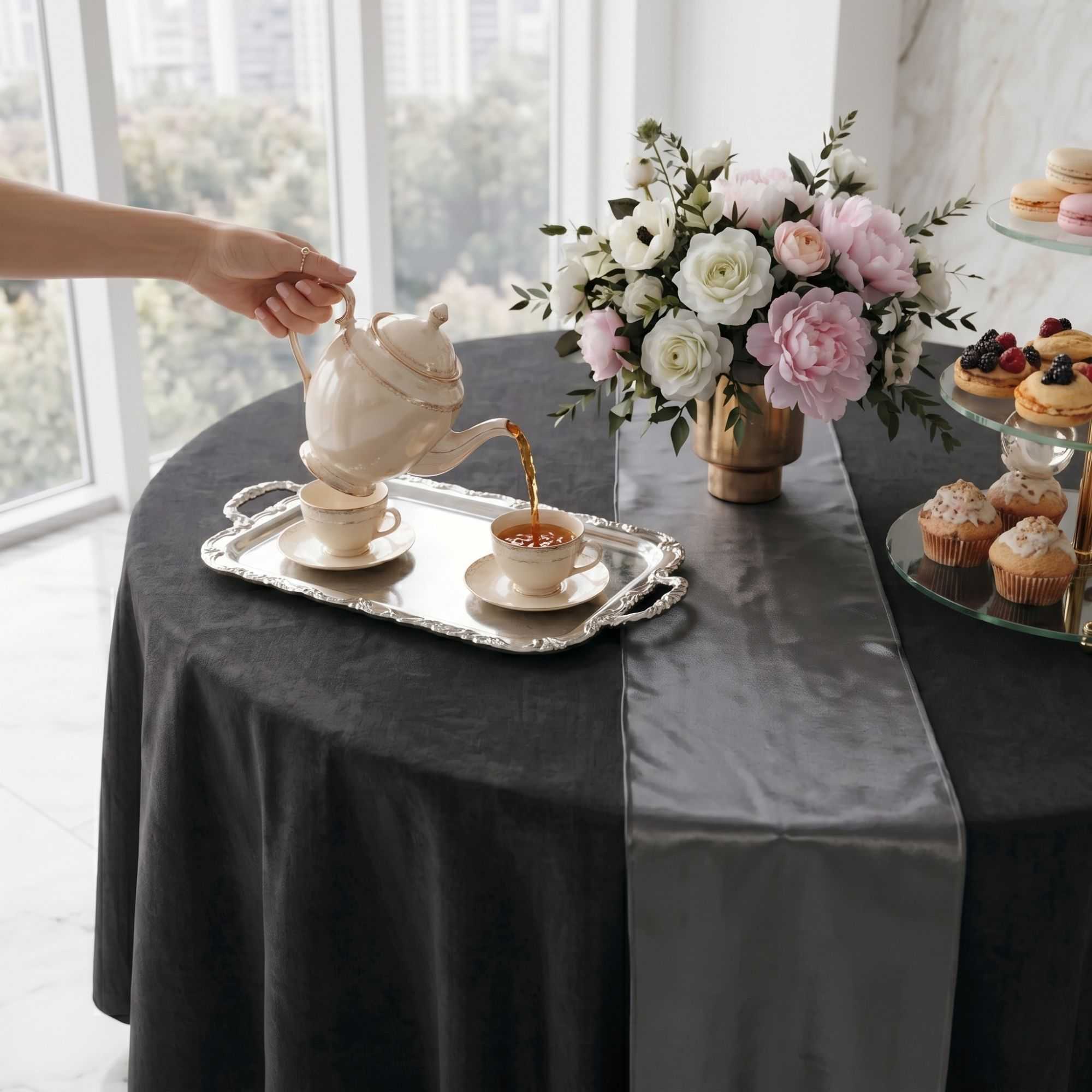 Table Tek Dark Gray Satin Table Runner - 12" x 108" - 10 count box