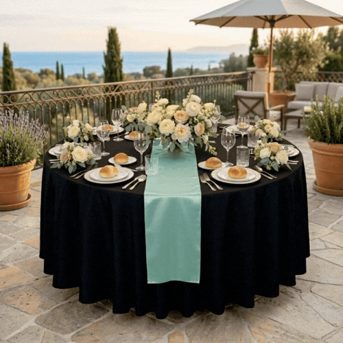 Table Tek Light Green Satin Table Runner - 12" x 108" - 1 count box