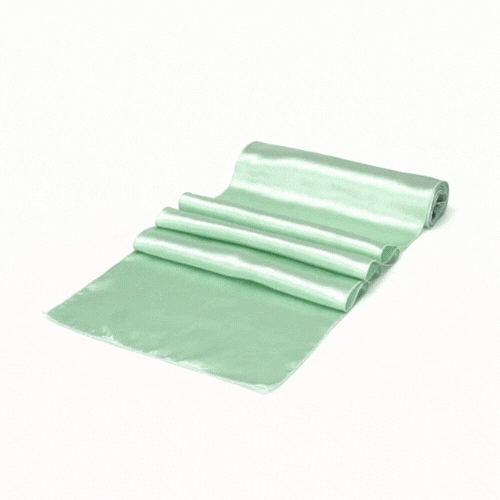 Table Tek Light Green Satin Table Runner - 12" x 108" - 10 count box