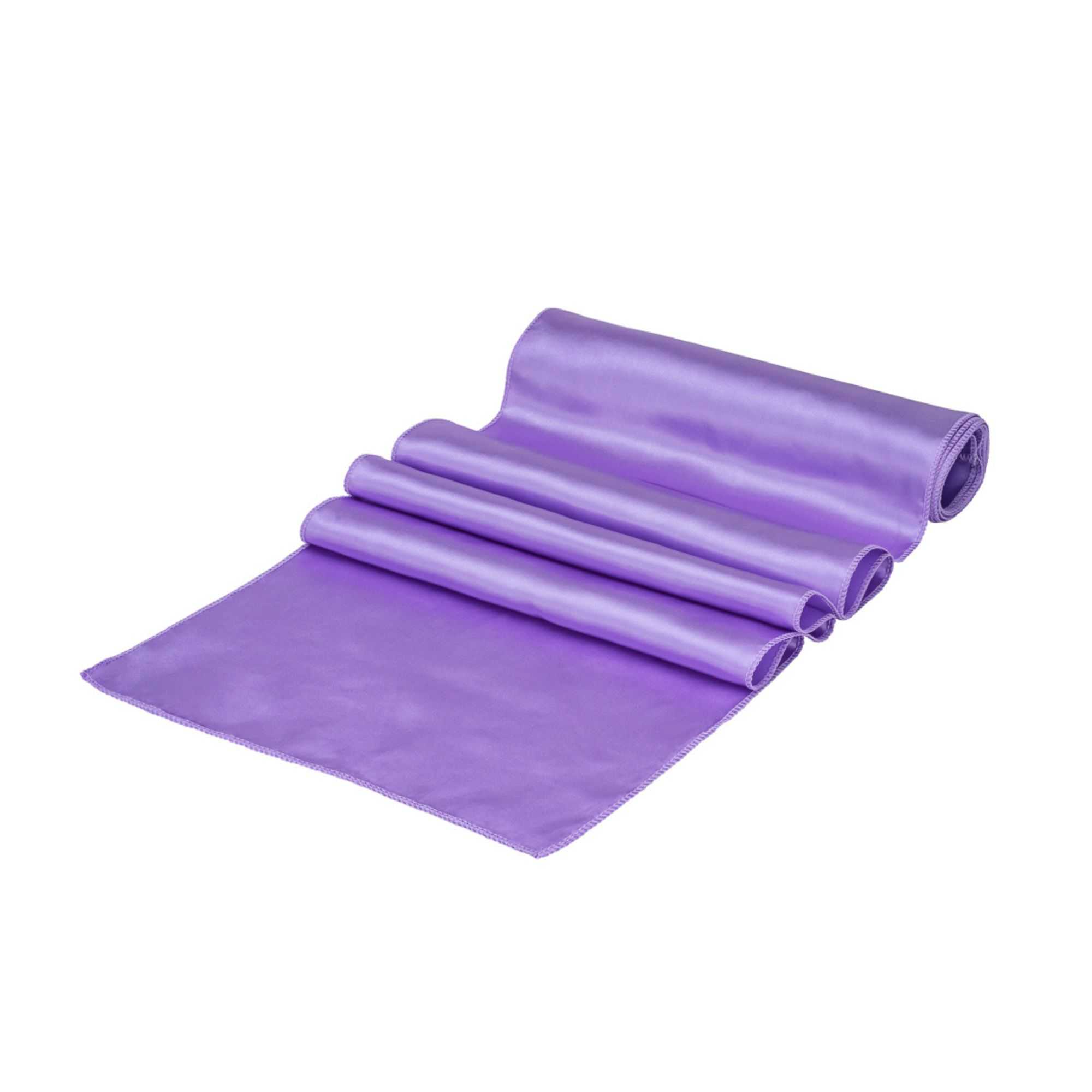 Table Tek Lavender Purple Satin Table Runner - 12" x 108" - 1 count box