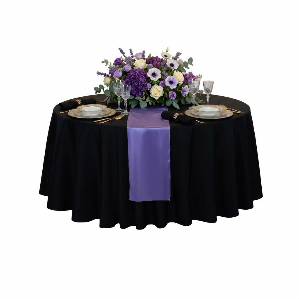 Table Tek Lavender Purple Satin Table Runner - 12" x 108" - 10 count box