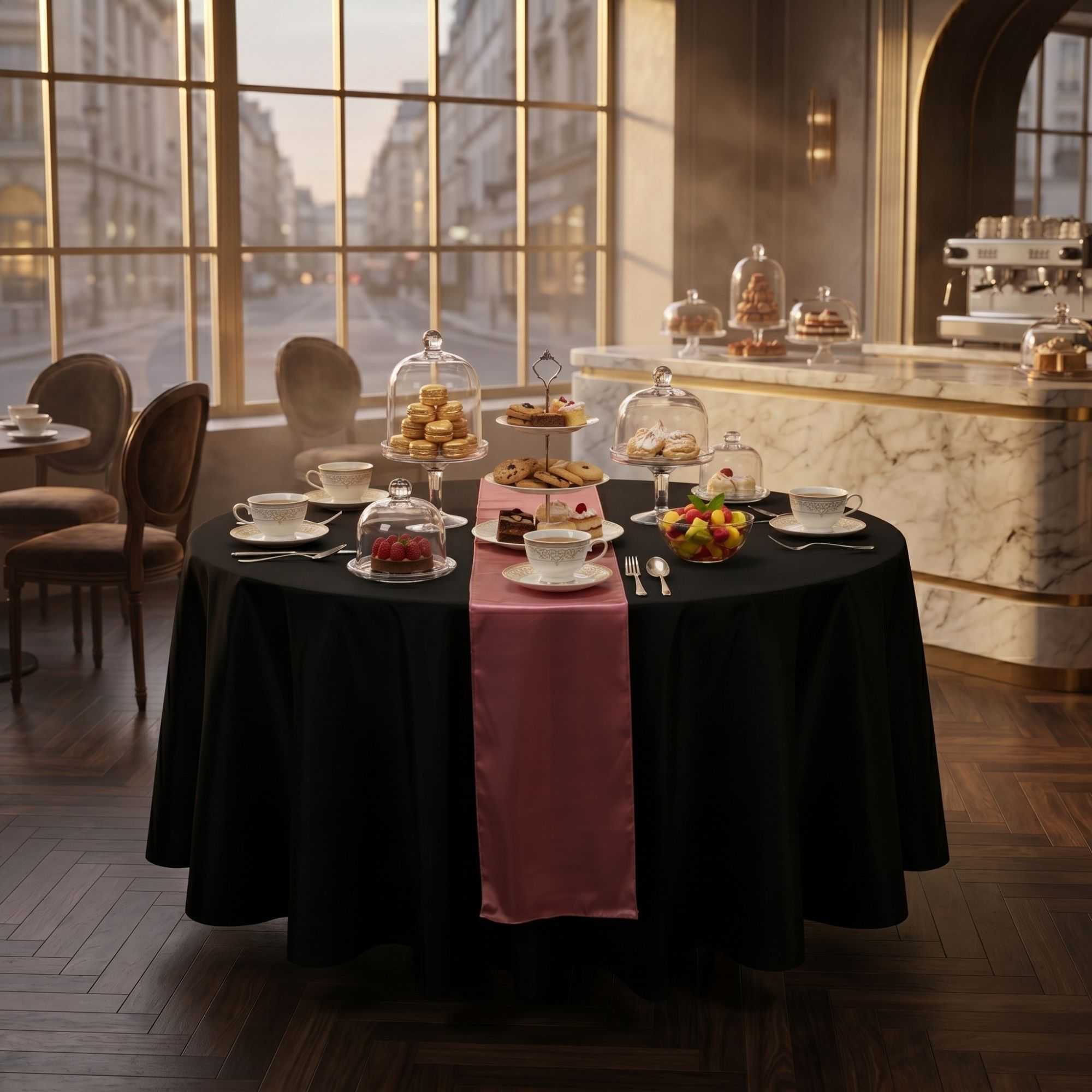 Table Tek Rose Satin Table Runner - 12" x 108" - 1 count box