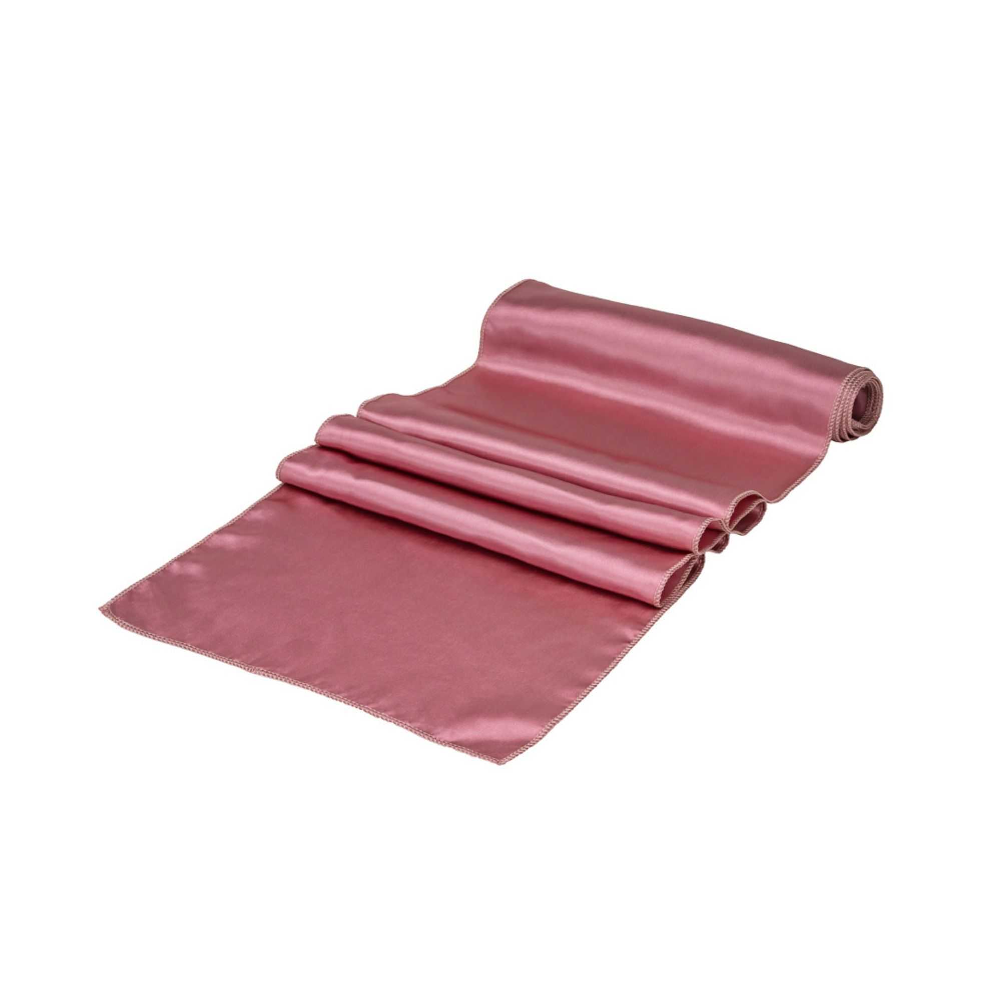 Table Tek Rose Satin Table Runner - 12" x 108" - 10 count box