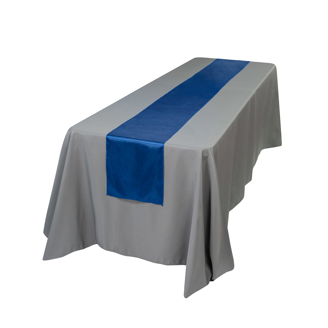 Table Tek Navy Blue Satin Table Runner - 12" x 108" - 1 count box