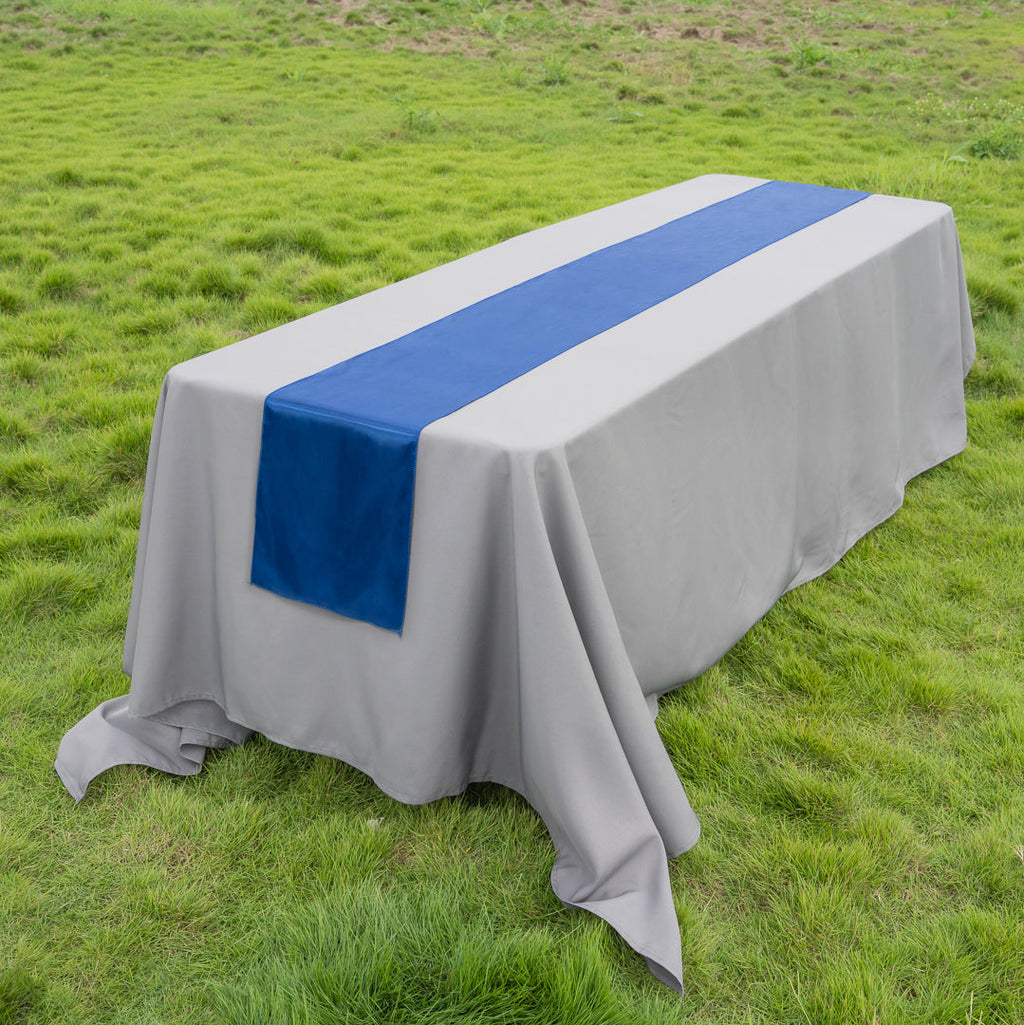 Table Tek Navy Blue Satin Table Runner - 12" x 108" - 1 count box